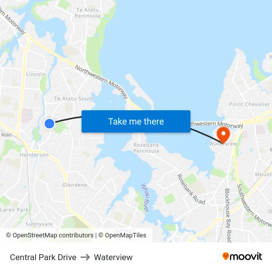 Central Park Drive to Waterview map