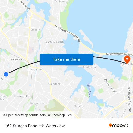 162 Sturges Road to Waterview map