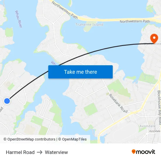 Harmel Road to Waterview map