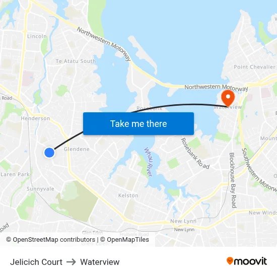 Jelicich Court to Waterview map