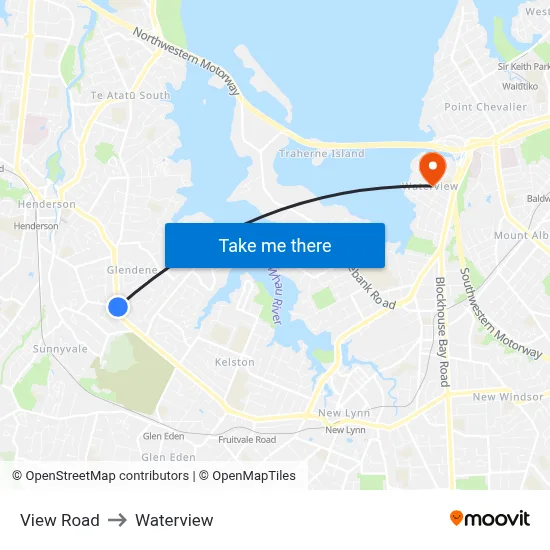 View Road to Waterview map