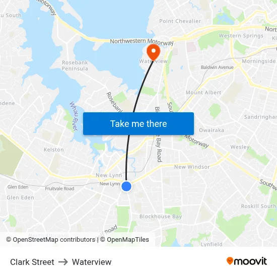 Clark Street to Waterview map