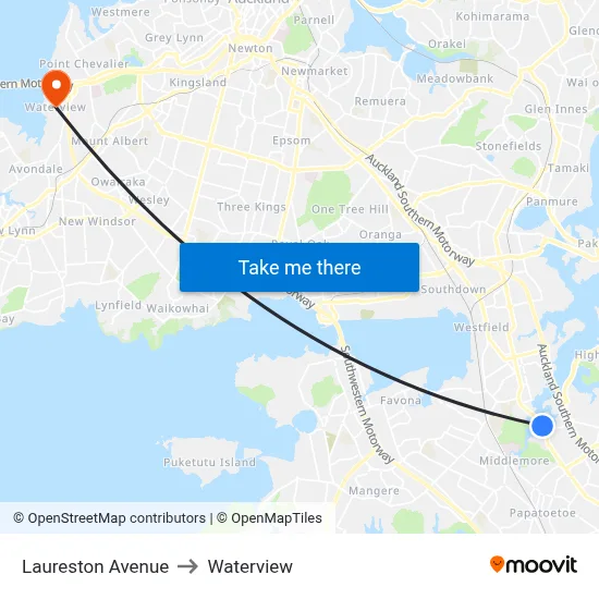 Laureston Avenue to Waterview map