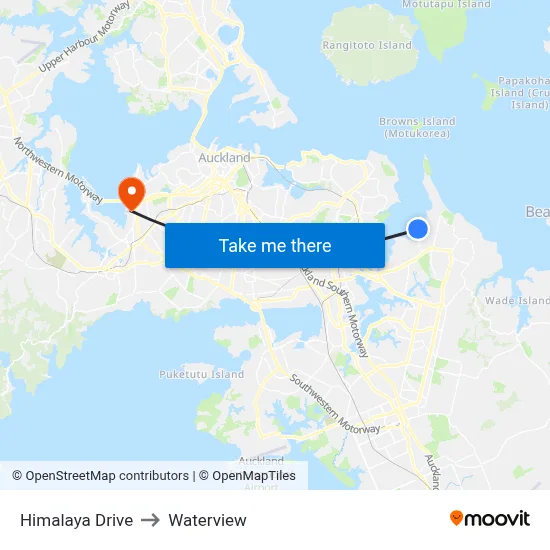 Himalaya Drive to Waterview map