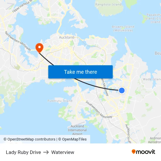Lady Ruby Drive to Waterview map