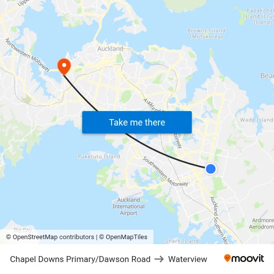 Chapel Downs Primary/Dawson Road to Waterview map