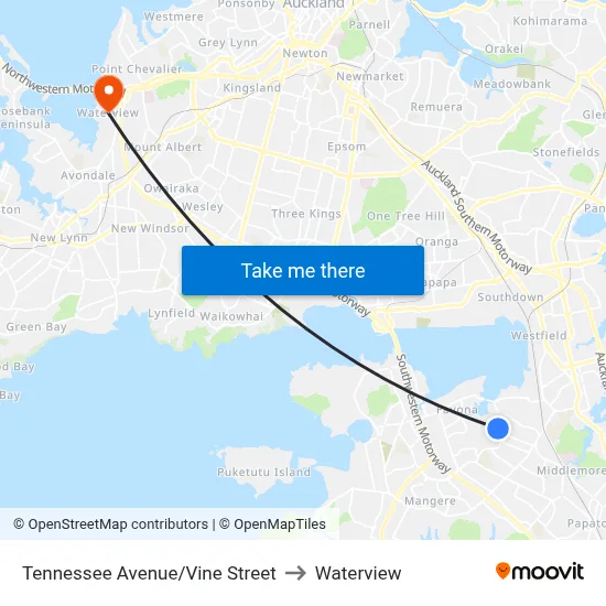 Tennessee Avenue/Vine Street to Waterview map