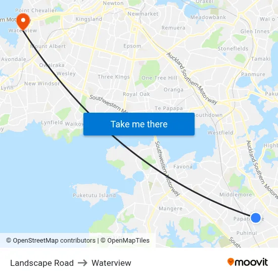 Landscape Road to Waterview map