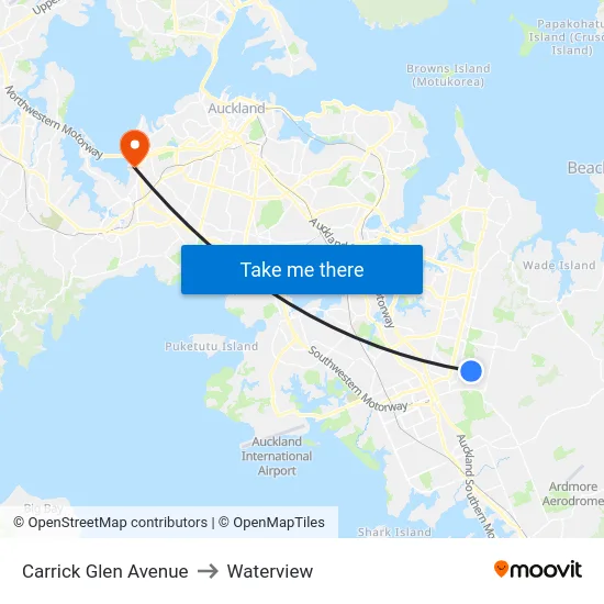 Carrick Glen Avenue to Waterview map