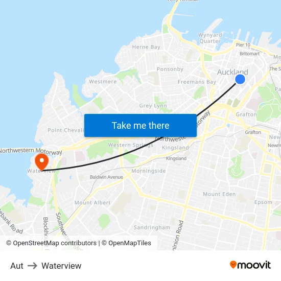 Aut to Waterview map