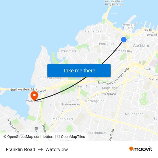 Franklin Road to Waterview map