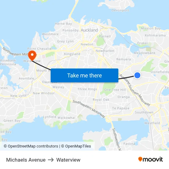 Michaels Avenue to Waterview map