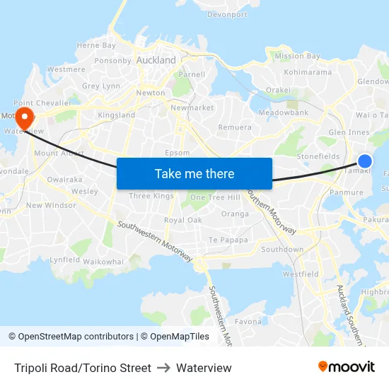 Tripoli Road/Torino Street to Waterview map