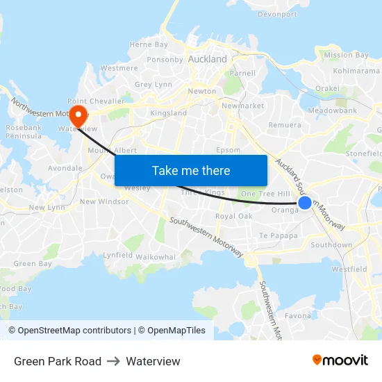 Green Park Road to Waterview map