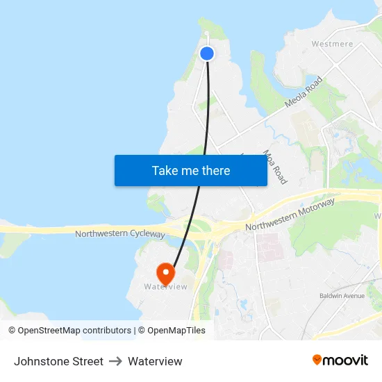 Johnstone Street to Waterview map