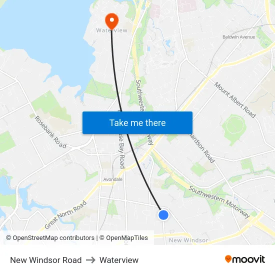 New Windsor Road to Waterview map
