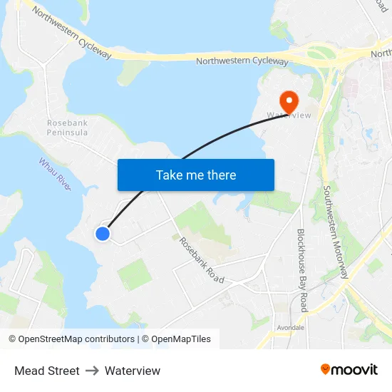 Mead Street to Waterview map