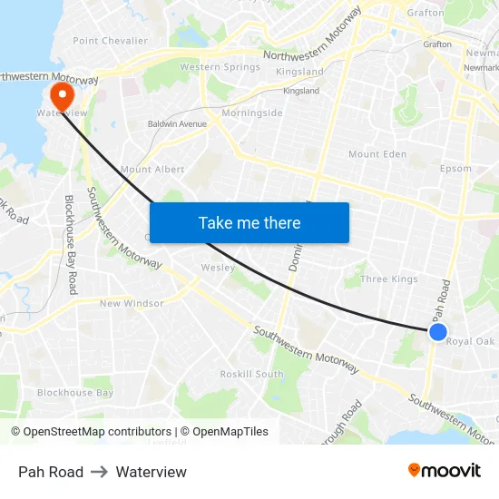Pah Road to Waterview map