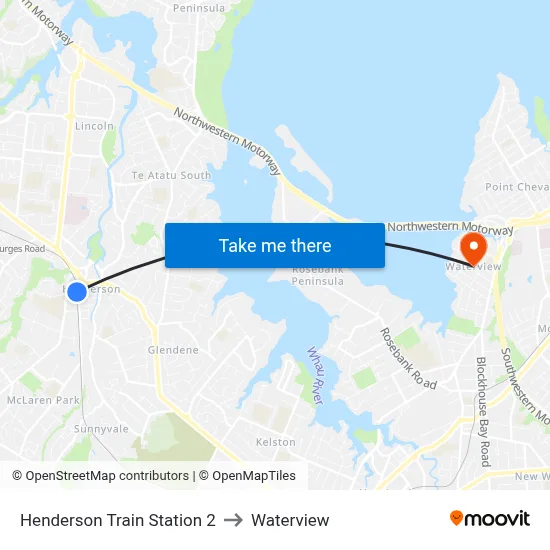 Henderson Train Station 2 to Waterview map