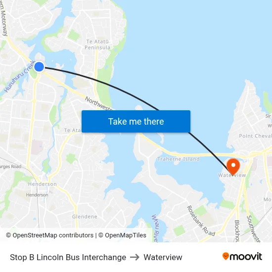 Stop B Lincoln Bus Interchange to Waterview map