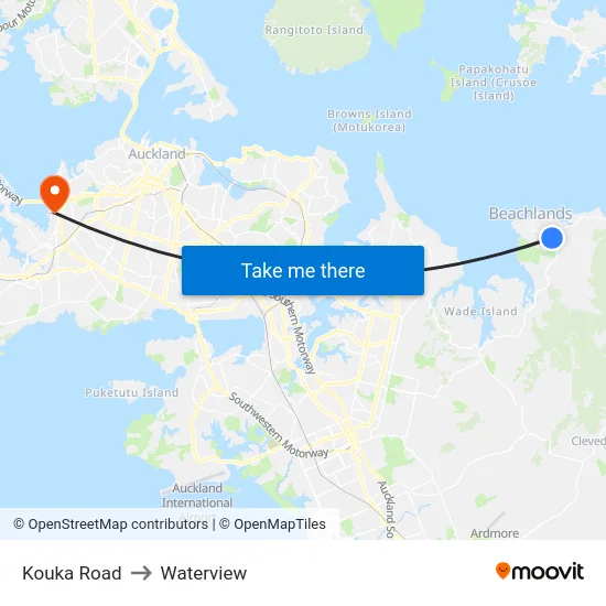 Kouka Road to Waterview map