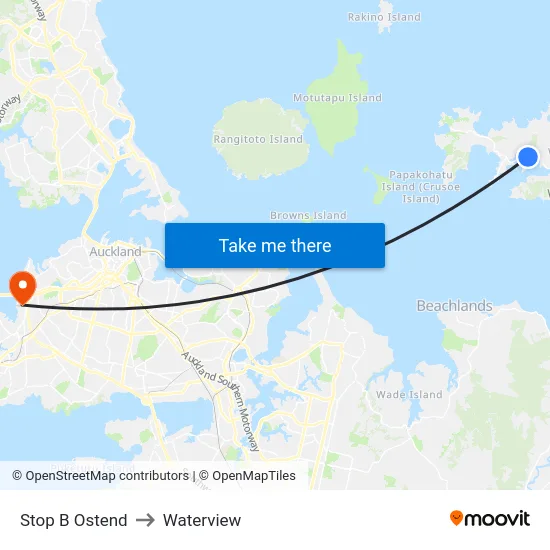 Stop B Ostend to Waterview map