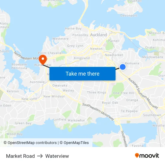 Market Road to Waterview map