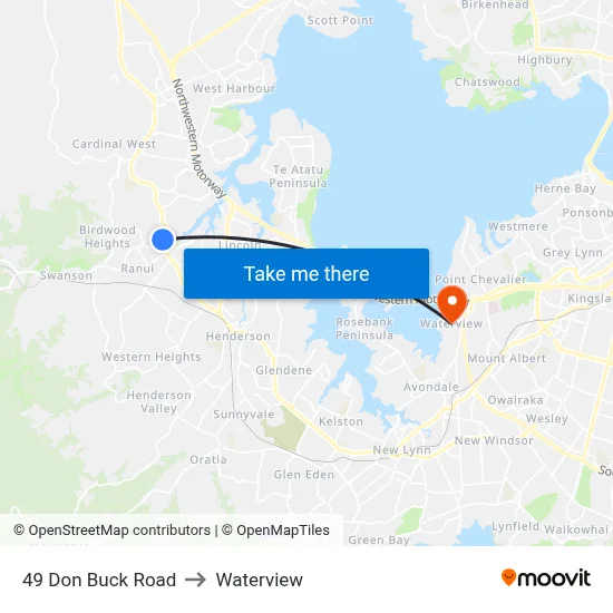 49 Don Buck Road to Waterview map