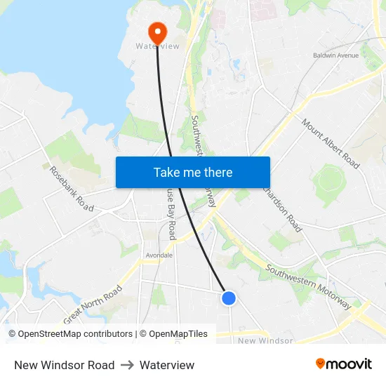New Windsor Road to Waterview map