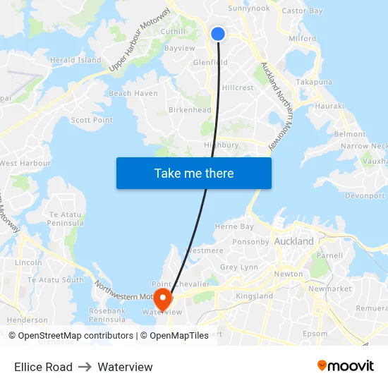 Ellice Road to Waterview map