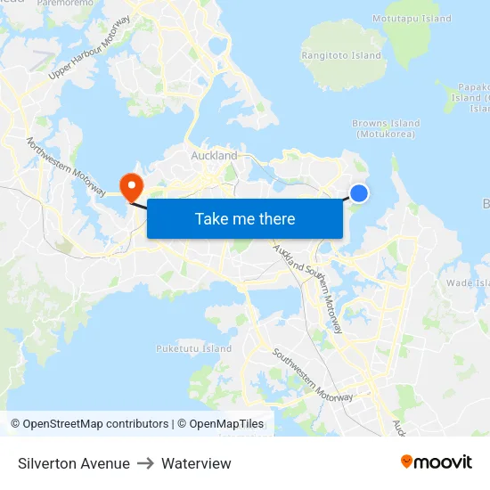 Silverton Avenue to Waterview map