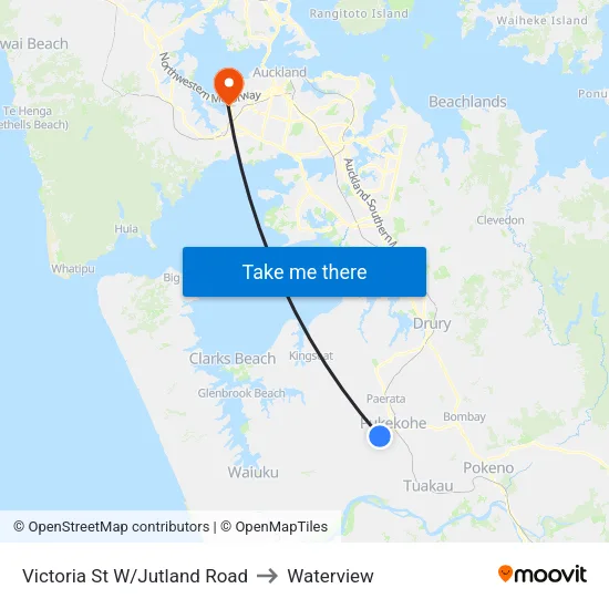 Victoria St W/Jutland Road to Waterview map