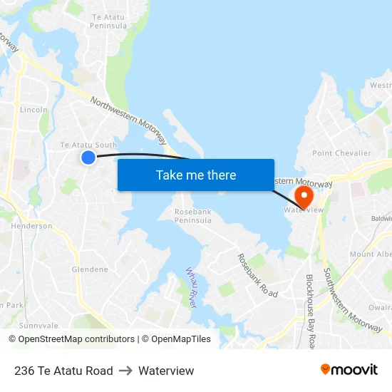 236 Te Atatu Road to Waterview map