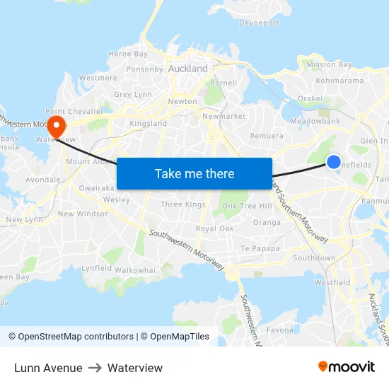 Lunn Avenue to Waterview map