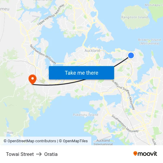 Towai Street to Oratia map