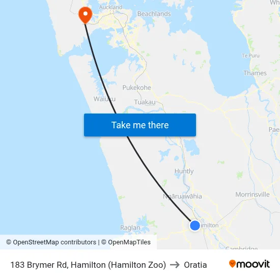 183 Brymer Rd, Hamilton (Hamilton Zoo) to Oratia map