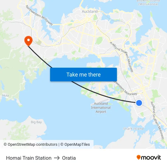 Homai Train Station to Oratia map