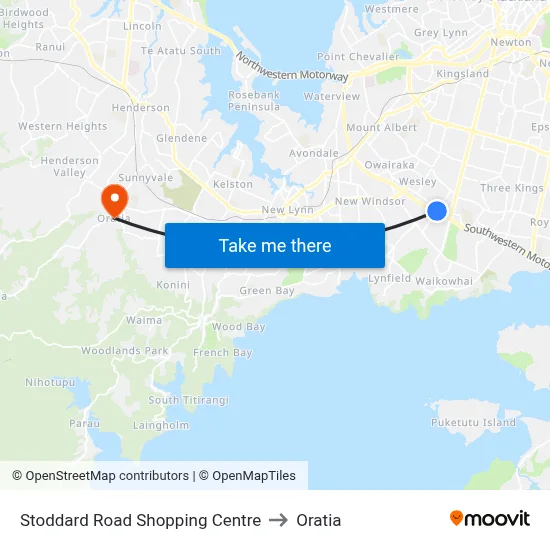 Stoddard Road Shopping Centre to Oratia map
