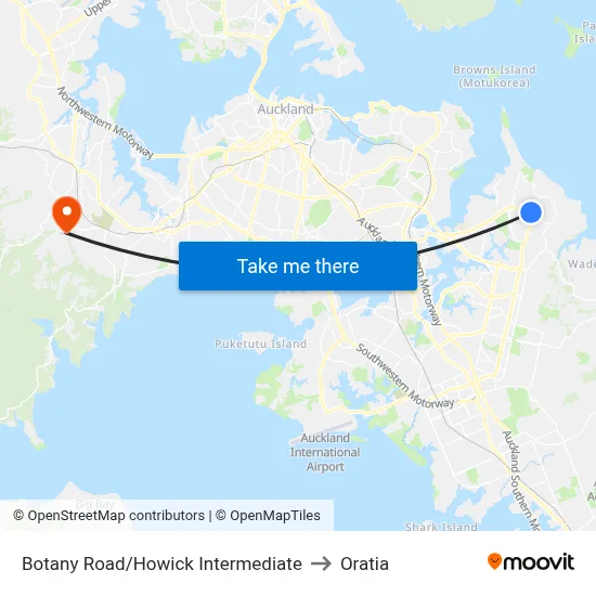 Botany Road/Howick Intermediate to Oratia map