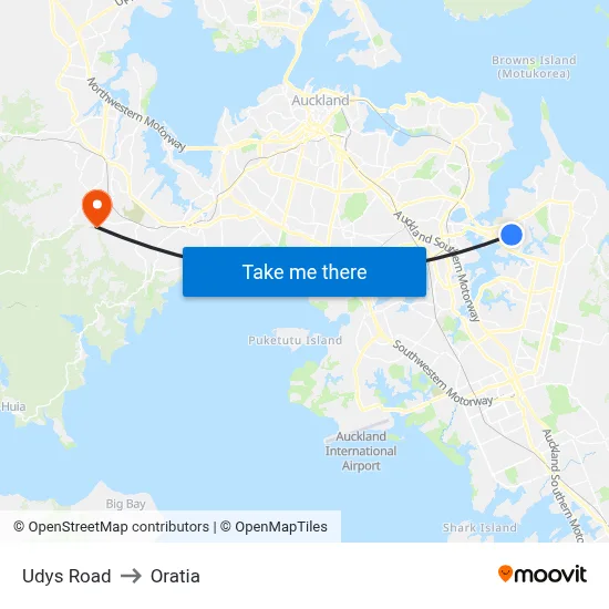Udys Road to Oratia map