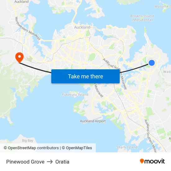 Pinewood Grove to Oratia map