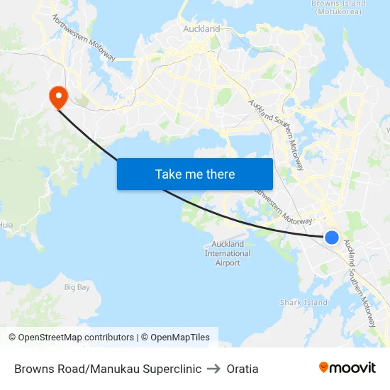 Browns Road/Manukau Superclinic to Oratia map
