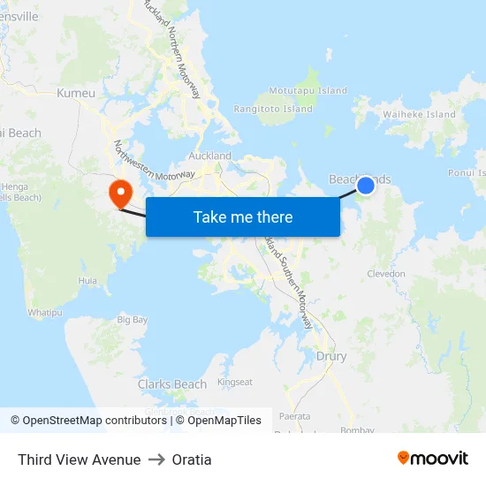 Third View Avenue to Oratia map