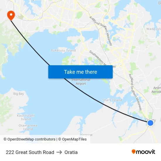 222 Great South Road to Oratia map