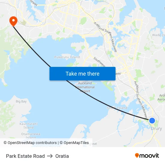 Park Estate Road to Oratia map