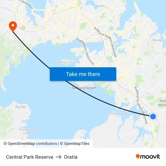 Central Park Reserve to Oratia map