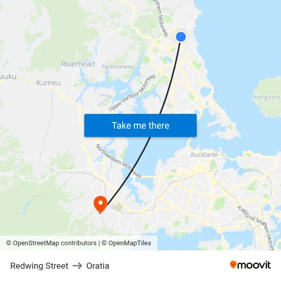 Redwing Street to Oratia map
