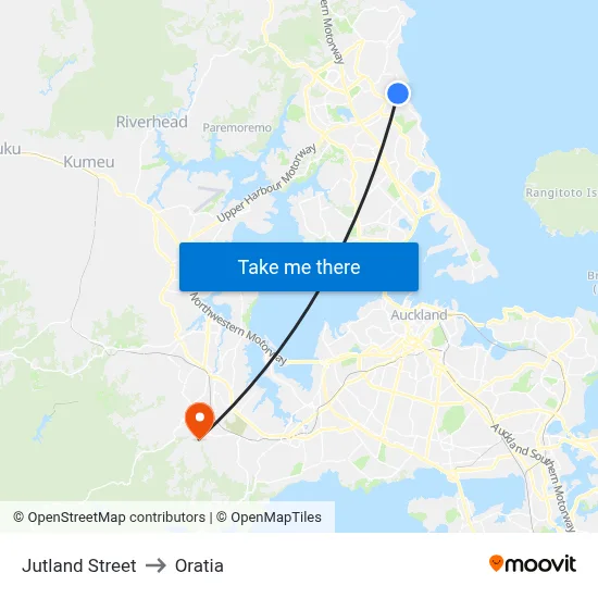 Jutland Street to Oratia map
