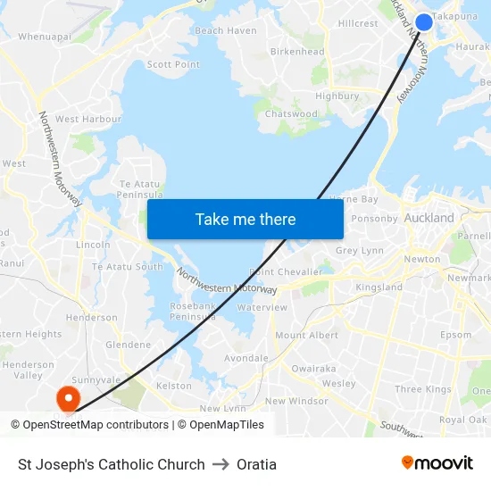 St Joseph's Catholic Church to Oratia map