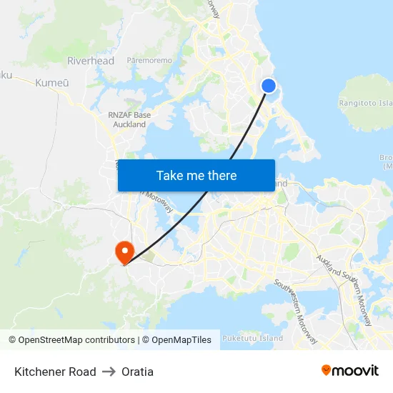 Kitchener Road to Oratia map